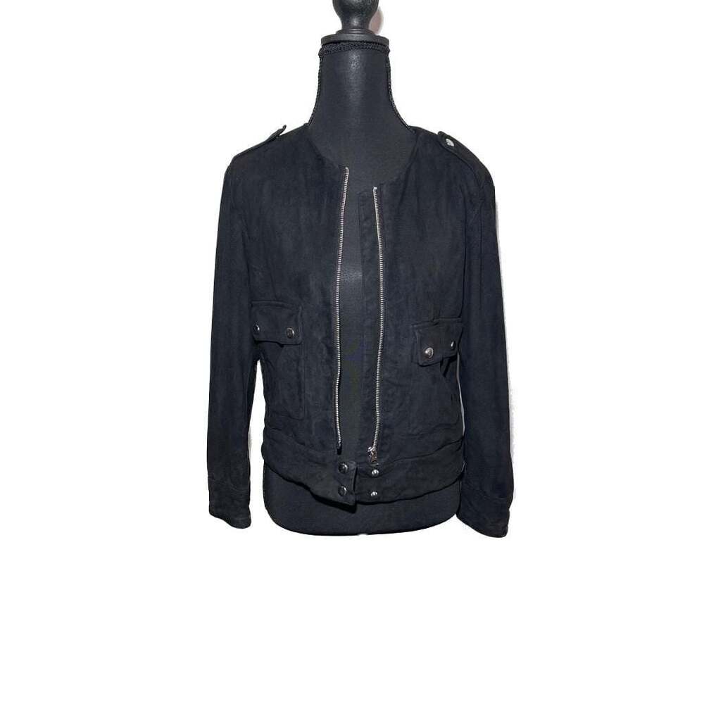 H&M Faux Suede Bomber Jacket Soft Lined Versatile Staple Piece Streetwear